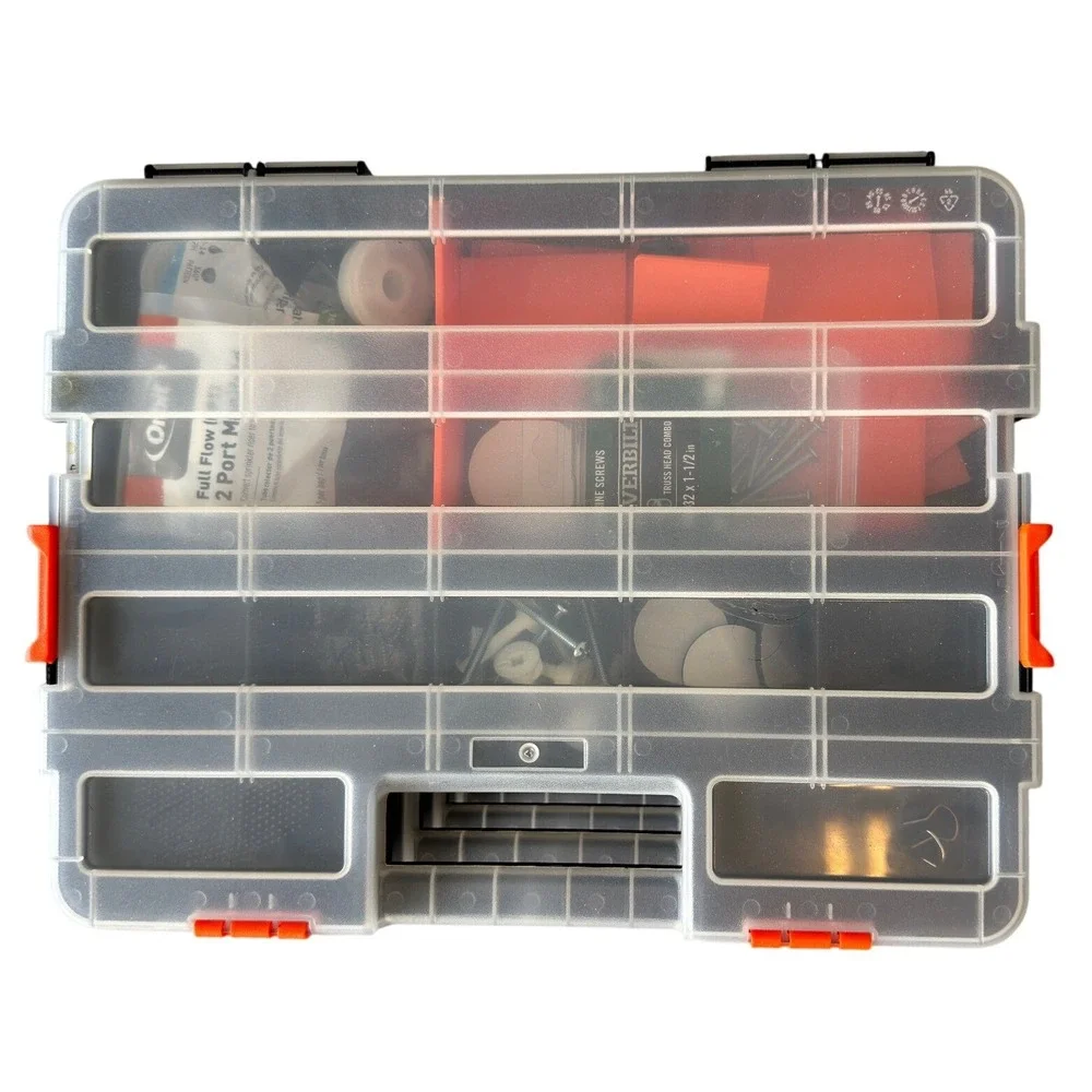 Tactix 2-in-1 Interlocking Tool Organizer Set Black Orange Hardware Storage Case